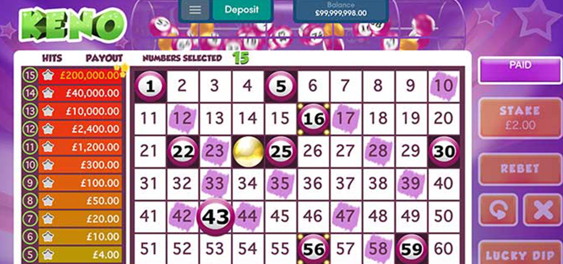 Casino Lottery Game